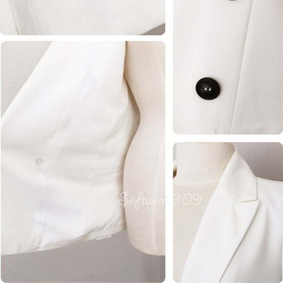 Last 1☝️ White Double Breasted Long Blazer Jacket - Picture 4 of 8